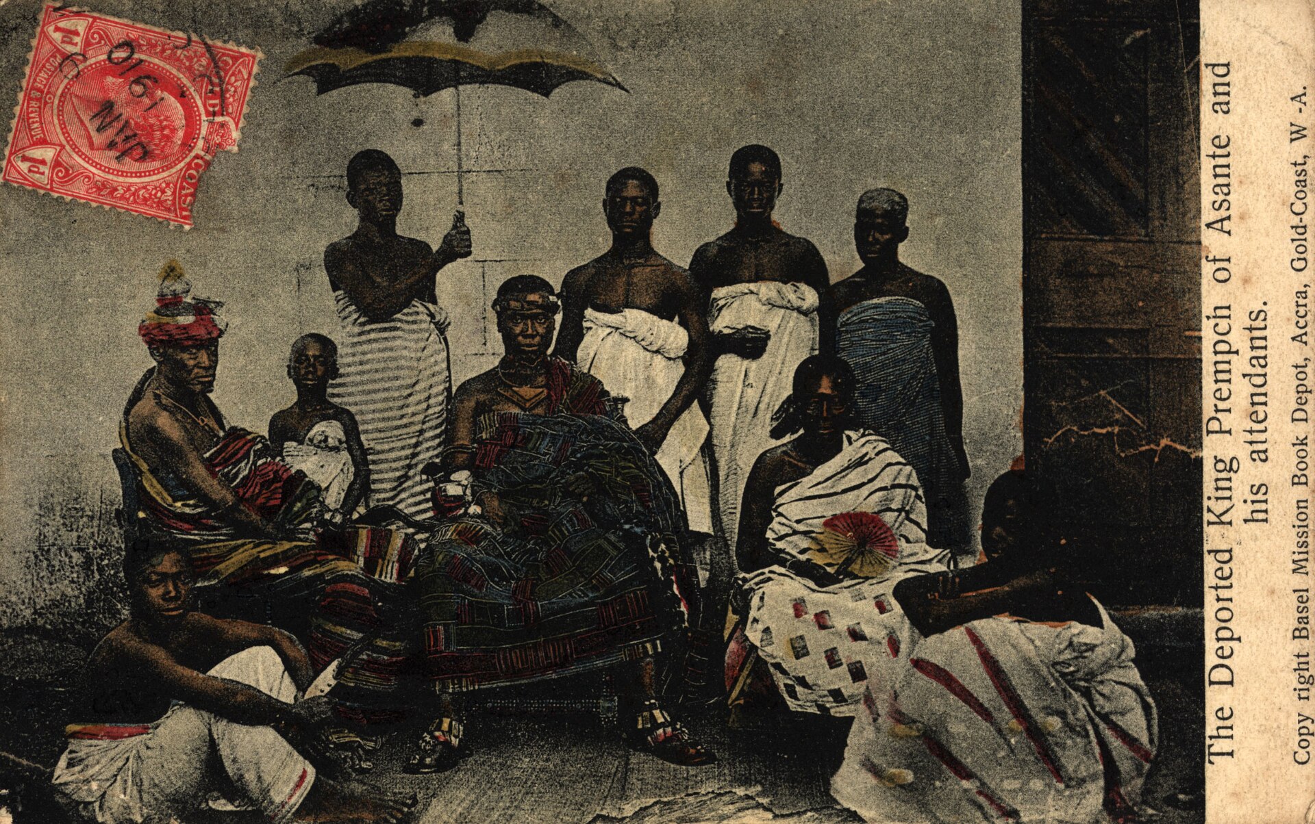 Asantehene Prempeh I in exile (Basel Mission postcard, 1910)