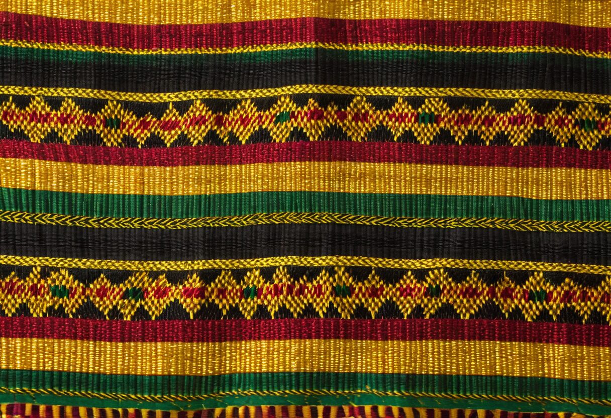 Kente cloth – detail of traditional silk weave
